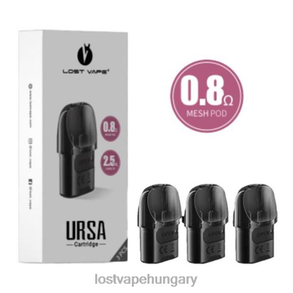 Lost Vape URSA cserehüvelyek | 2,5 ml (3 csomag) fekete 0,8 ohm 42N4D123 - Lost Vape Wholesale